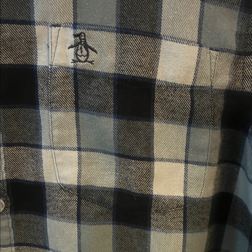 NWOT Original Penguin Men's Blue Flannel Shirt